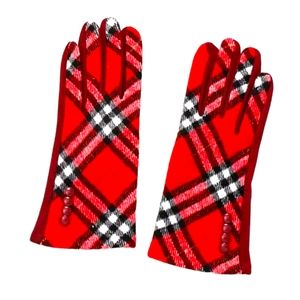 Women's British Plaid Touchscreen Thick Winter Warm Coldproof Gloves